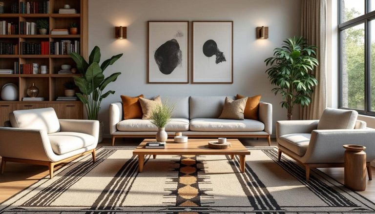 découvrez comment un tapis berbère peut structurer et embellir l'espace de détente au sol de votre séjour, apportant chaleur et authenticité à votre intérieur.