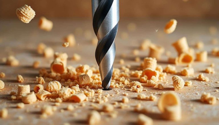 découvrez comment la mèche à bois réalise des trous précis et nets dans les panneaux de particules pour un travail de qualité et une finition parfaite.