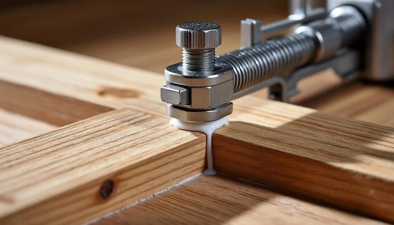 le serre-joint assure un maintien précis et solide des pièces en bois lors du collage, facilitant un assemblage propre et durable.