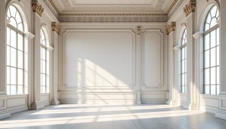 découvrez comment le style néoclassique utilise des moulures raffinées pour structurer et embellir l'espace intérieur avec élégance.