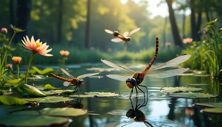 découvrez comment une mare de jardin attire les libellules, des prédatrices naturelles de moustiques, pour un environnement sain et sans nuisance.