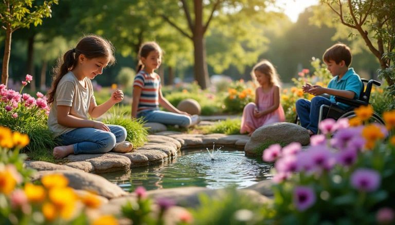 découvrez comment le jardin sensoriel favorise l'éveil et le développement des enfants handicapés grâce à des expériences sensorielles adaptées.