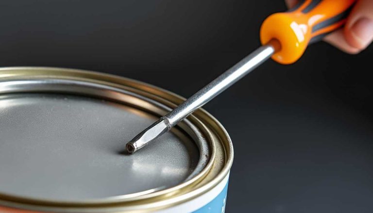 découvrez comment utiliser un tournevis plat comme levier pratique pour ouvrir facilement les pots de peinture sans effort.
