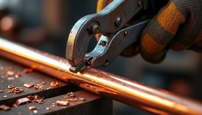 le coupe-tube cuivre permet de préparer efficacement les tuyaux en cuivre avant la soudure à l'étain, assurant une coupe précise et propre pour un assemblage optimal.