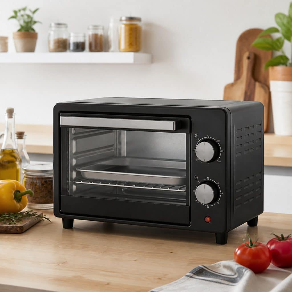 Mini four compact avec minuterie présenté seul