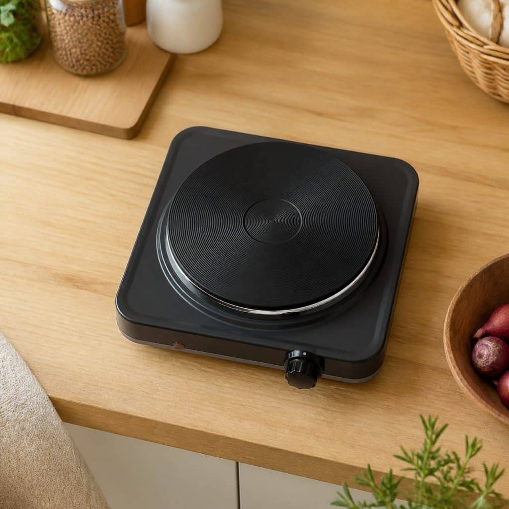Plaque électrique nomade camping présentée seule