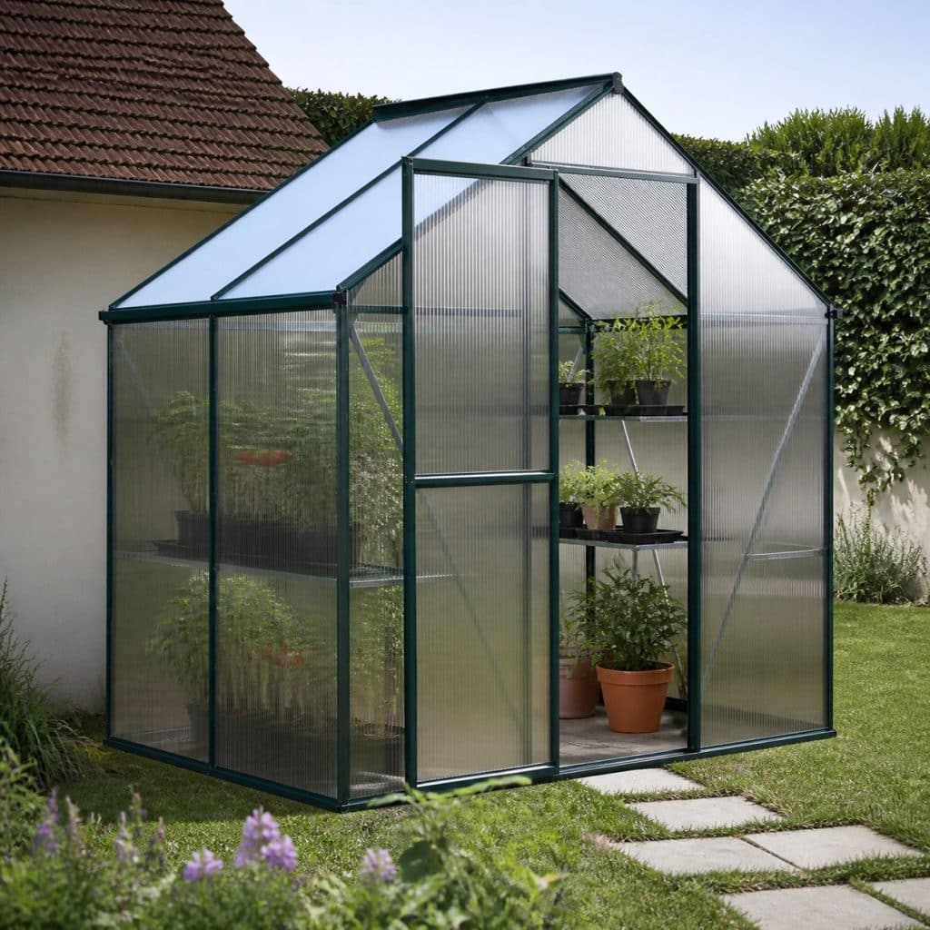 Serre polycarbonate 5 m² présentée seule
