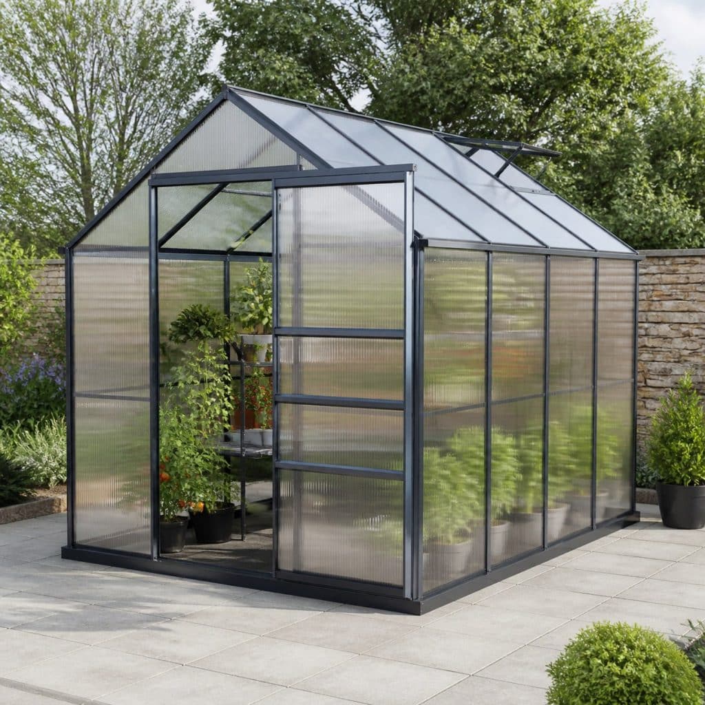 Serre polycarbonate 6 m² présentée seule