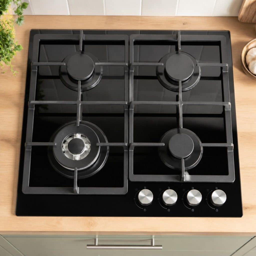 Table de cuisson gaz 4 feux standard présentée seule