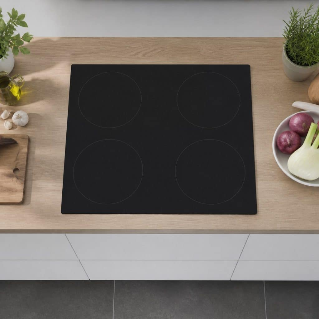 Table de cuisson vitrocéramique encastrable présentée seule