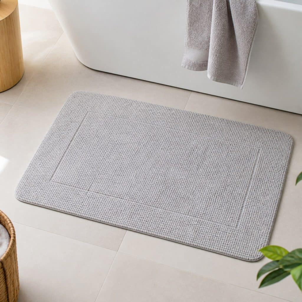 Tapis de bain textile antidérapant présenté seul