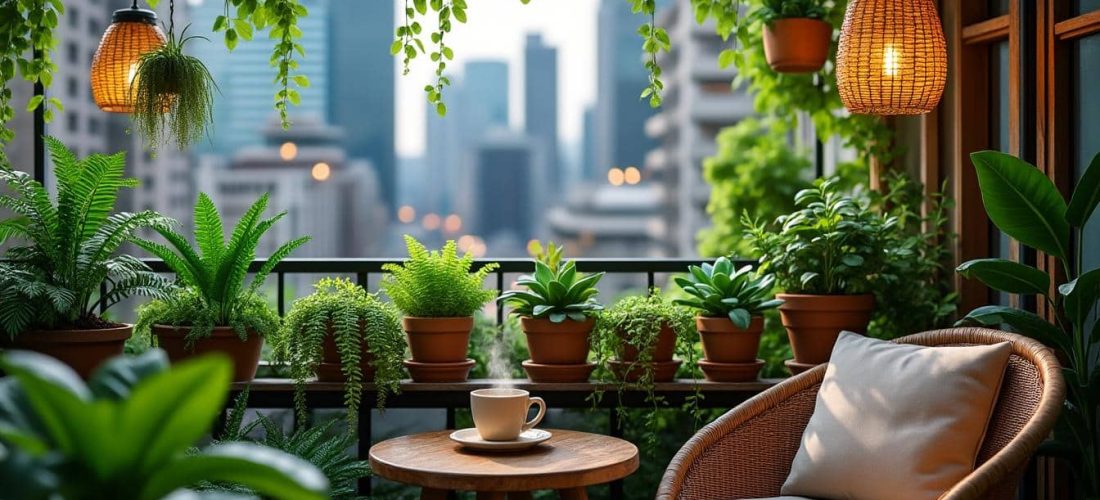 transformez votre balcon en ville en une mini-oasis avec une décoration verte apaisante et des idées pratiques pour un espace nature en plein cœur urbain.