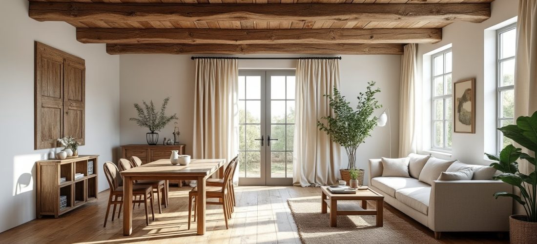 découvrez comment la décoration rustique chic allie l'authenticité du bois brut à la douceur du lin pour un intérieur chaleureux et élégant.
