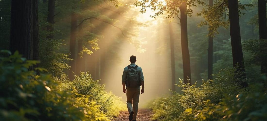 découvrez comment la marche méditative apaise le flux incessant des pensées parasites pour favoriser un esprit calme et centré.