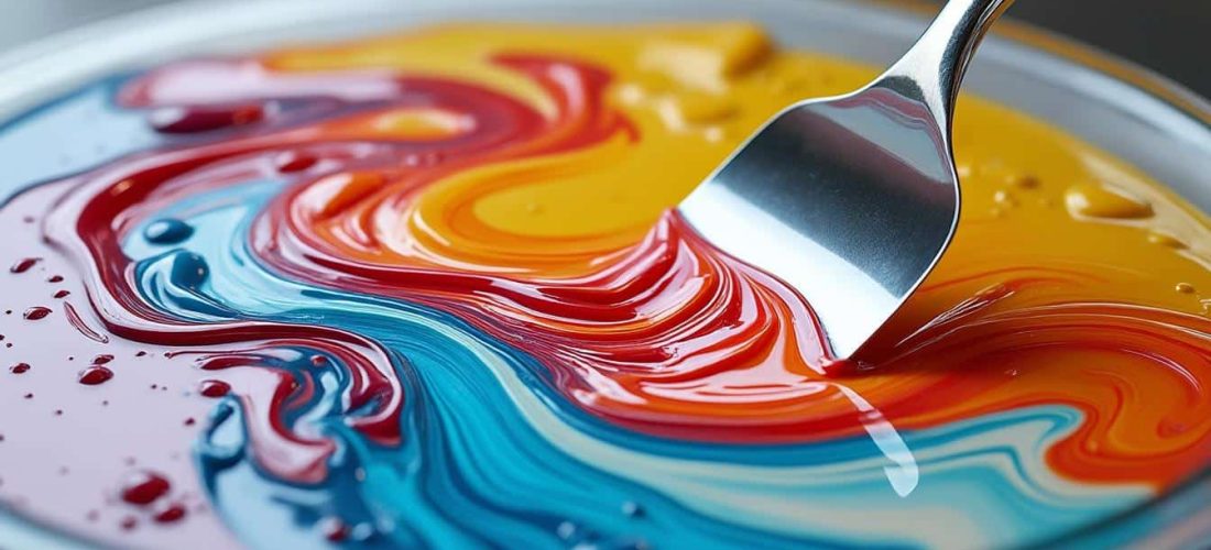 la spatule à mélanger garantit une parfaite homogénéité des peintures et résines, facilitant ainsi leur application pour des résultats professionnels.