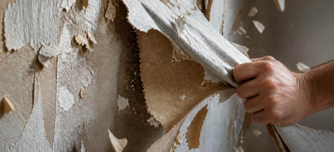 découvrez comment enlever efficacement le papier peint sur placo sans sous-couche grâce à une méthode d'arrachage brutal de la tapisserie qui déchire le carton protecteur.