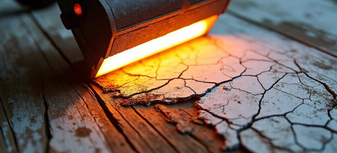 le décapant thermique permet d'enlever efficacement les anciennes couches de peinture au plomb, facilitant ainsi la préparation des surfaces pour une nouvelle finition sécurisée.