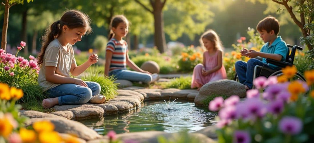 découvrez comment le jardin sensoriel favorise l'éveil et le développement des enfants handicapés grâce à des expériences sensorielles adaptées.
