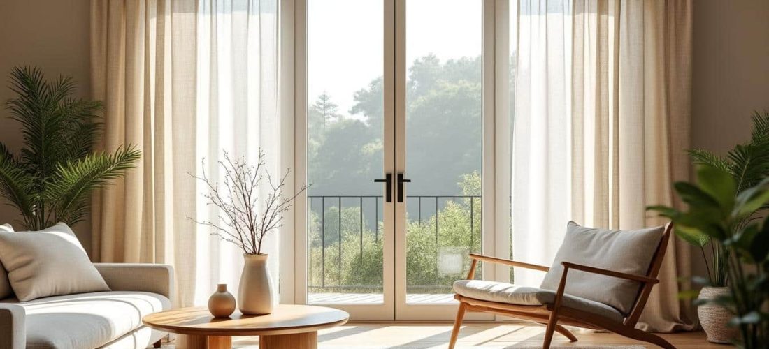 découvrez comment le lin lavé apporte une texture naturelle et élégante aux rideaux de votre salon, pour une ambiance chaleureuse et authentique.
