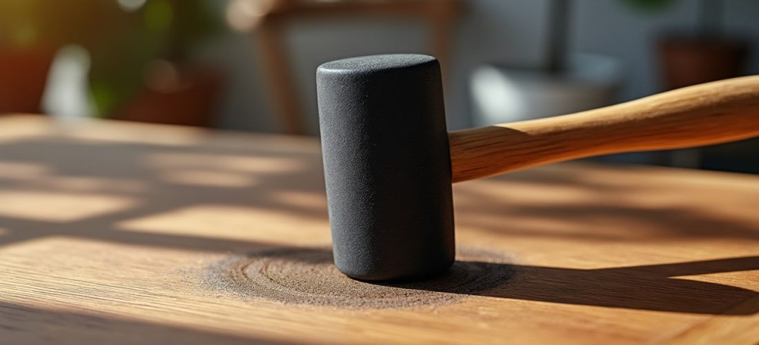 le maillet en caoutchouc est idéal pour protéger les surfaces délicates lors du montage, évitant les rayures et les dommages tout en assurant une frappe efficace et sécurisée.