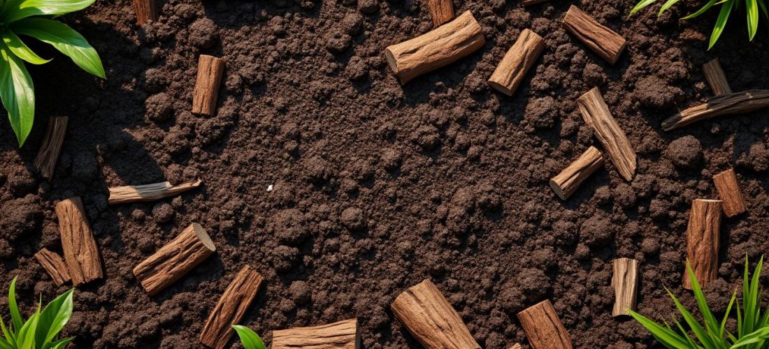 le paillage d'écorce réduit l'évaporation de l'eau du sol en été, conservant ainsi l'humidité et protégeant vos plantations.