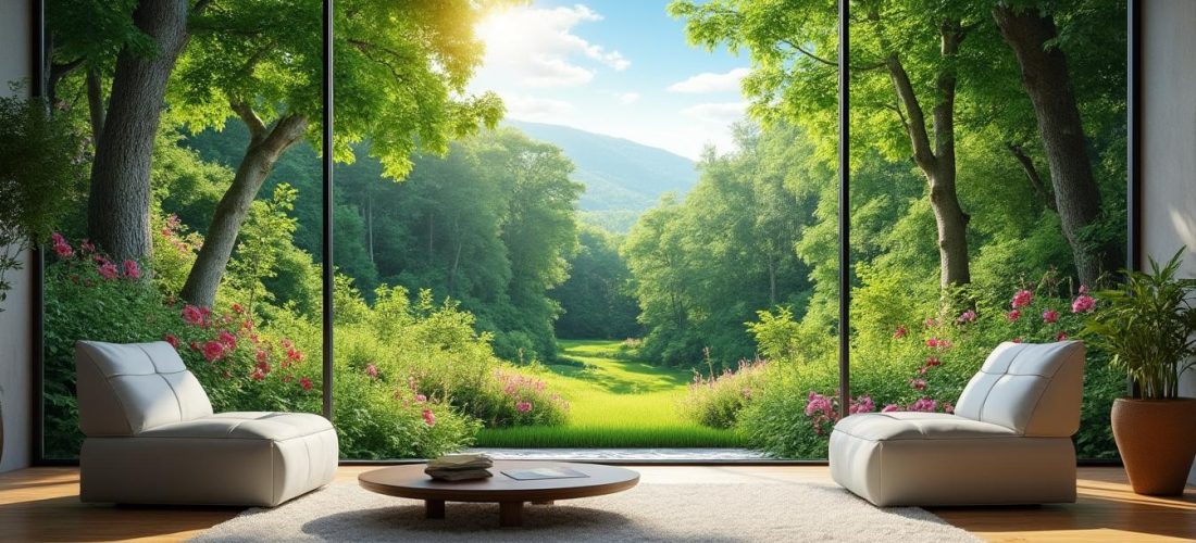 découvrez comment le papier peint panoramique transforme vos murs en une véritable fenêtre sur la nature, apportant espace et sérénité à votre intérieur.