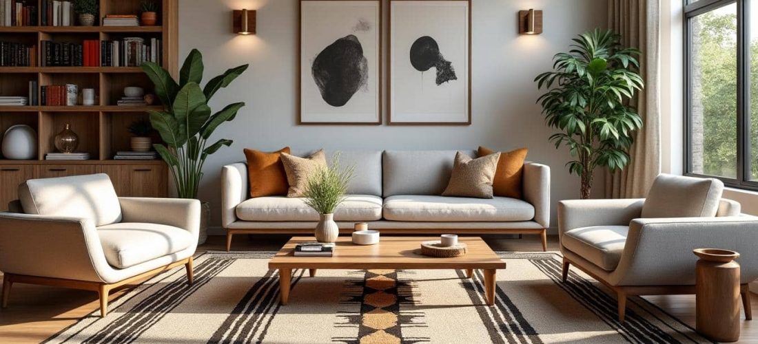 découvrez comment un tapis berbère peut structurer et embellir l'espace de détente au sol de votre séjour, apportant chaleur et authenticité à votre intérieur.