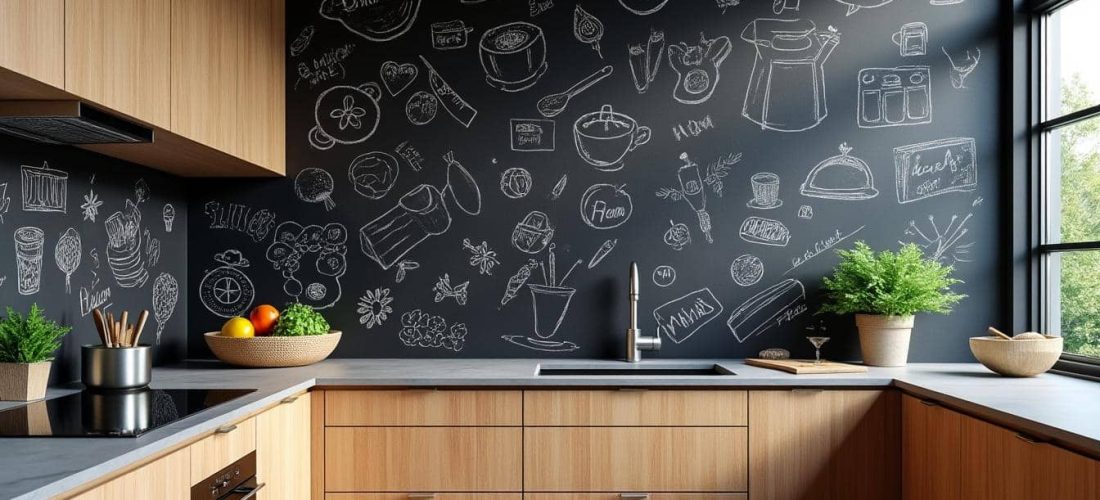 découvrez comment les tableaux noirs transforment les murs de votre cuisine en véritables espaces d'expression créative et fonctionnelle.